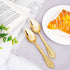WDF 100 Piece Gold Plastic Spoons, 6.93 Inch Heavy Duty Disposable Silverware for Dessert Cake, Party or Daily Use
