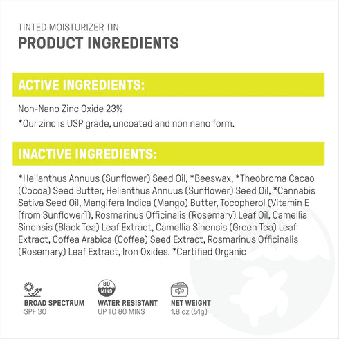 Raw Element Ultra-Moisturizing Tinted Face Cream - Non Toxic Mineral Sunscreen, Daily Tinted Moisturizer, SPF 30, 1.8 oz