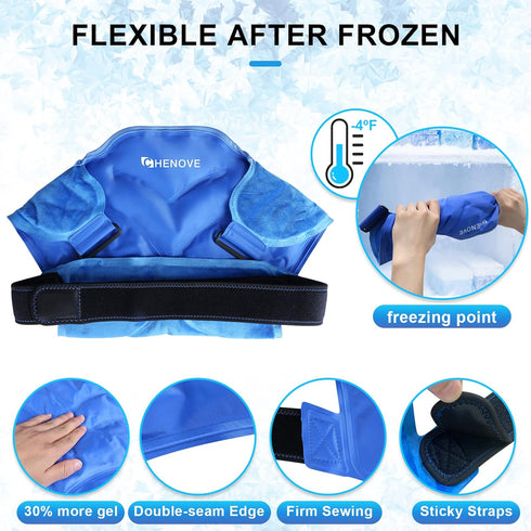 Chenove Ice Pack for Shoulders, Upper Back Pain Relief Wrap, Neck and Shoulder Gel Pack, Reusable Cold Compression