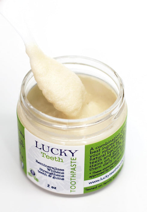 Lucky Teeth (2 (2 OZ Organic Toothpaste- Mixed -Charcoal + Regular (White) -All Natural, Remineralizes and Fortifies