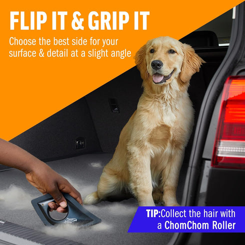 Chom Chom Detailer Tool for Pet Hair Remover and Lint, Portable Multi-Surface Fur Removal Tool for Furniture, Couch