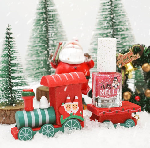 MISS NELLA WINTER GLITTER Nail Polish Set - Easy Peel Off, Water Based Formula, 3 Colors of Nail Glitter