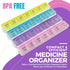 Weekly Pill Organizer - 4-Times-a-Day Pill Planner with Daily Morning, Noon, Evening & Night Compartments