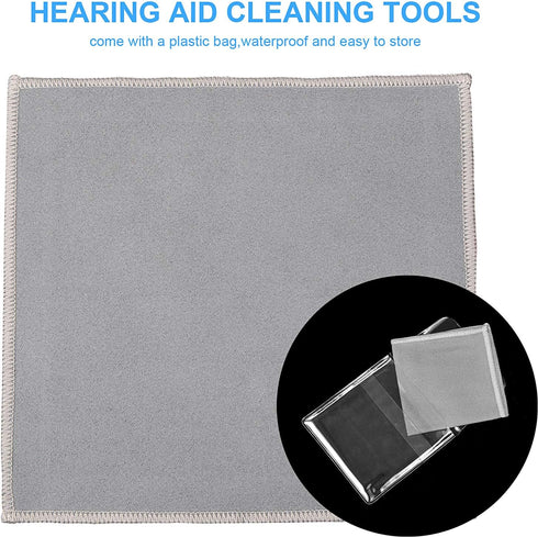 7 Pieces Hearing Aid Cleaning Tools, Amplifier Cleaning Brush and Magnet, Kit with Velvet Bag