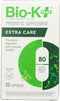 Bio-K + Extra Care Probiotic Supplement Capsules for Adult Men and Women, 80 Billion Active Bacteria, 20 Capsules/Box