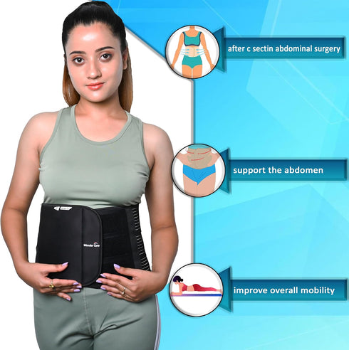 Wonder Care Abdominal Binder Lower Waist Support Belt for Women – Slim Elastic Maternity Tummy Trimmer Post Natal
