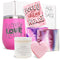 LOVE Box Spa Gift Set for Women - 6pcs Self Care Kit with Lotion, Soap, Bath Bomb, Pink Tumbler - Spa Gift Baskets