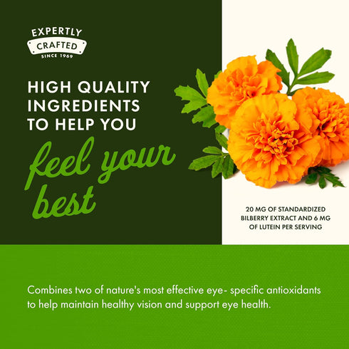 Swanson Standardized Lutein & Bilberry Natural Supplement for Eye Sight & Health - 120 Softgels