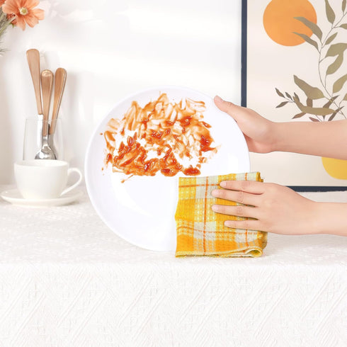 uxcell Kitchen Dish Cloths - 14" x 16" Absorbent Dish Rags, Drying Towels, 6 Pack, Orange