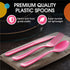 Heavy Duty Disposable Cerise Plastic Spoons, 50 Pcs - Cerise Disposable Cutlery