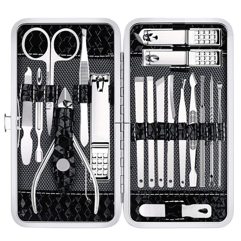Nail Clippers Set, Fingernail and Toenail Clipper Cutters, 18 Pieces Stainless Steel Professional Grooming Kit