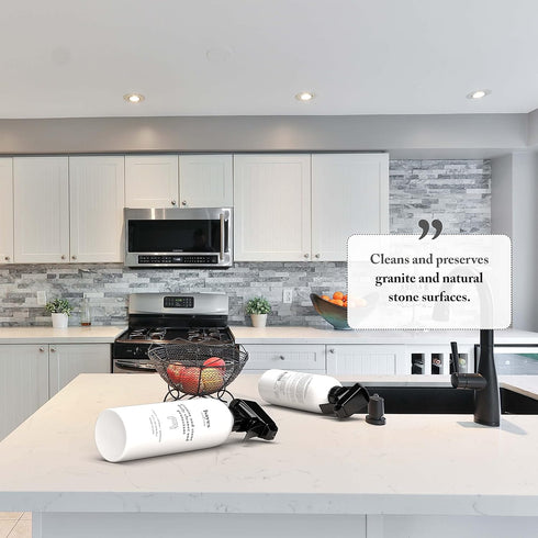 Bayes Granite and Stone Daily Cleaner and Protectant, 16 oz, Cleans, Shines, and Protects Granite, Quartz, Marble, Tile