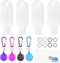 Kare & Kind Clear Portable Travel Bottles - 4x Empty Containers, 4x Carabiner/Retractable Lanyard, 1x