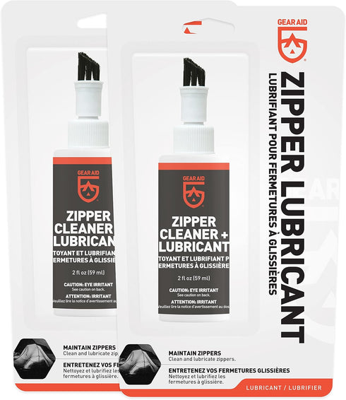 GEAR AID Zipper Cleaner and Lubricant, 2 fl oz, 2 Pack for Wetsuits, Tents, and Bags
