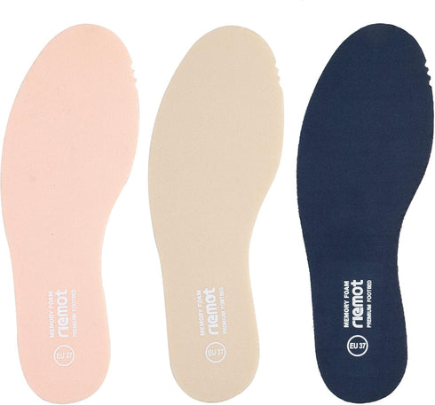 riemot Memory Foam Insoles for Women Men - Super Soft Replacement Innersoles for Slippers, Sneakers, Running Shoes,