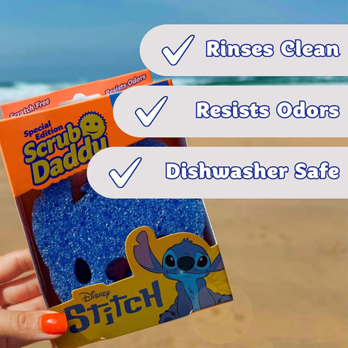 Pack, Scrub Daddy Disney Stitch Dish Sponge Twin Smiley Face Sponges for Cleaning & Washing Up - Kitchen Non Scratch