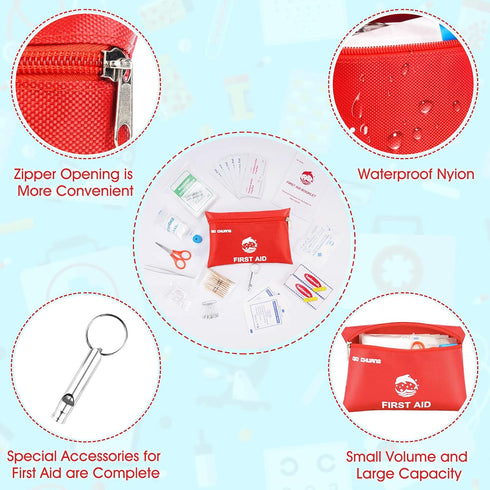 Small Travel First Aid Kit - 87 Piece for Clean, Treat and Protect Most Injuries, Ready for Home, Outdoors, Car