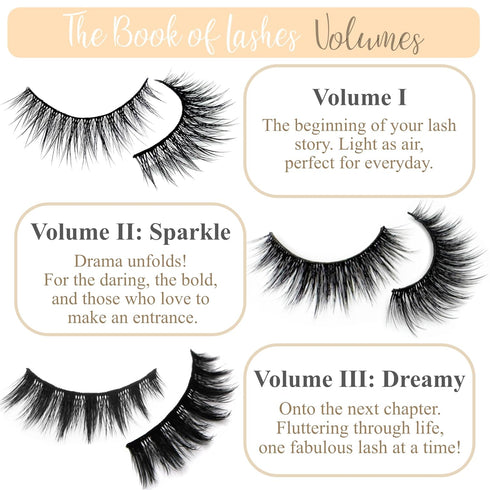 Volume 2 - Sparkle - Reusable False Eyelashes - Cruelty Free - 3 Pairs