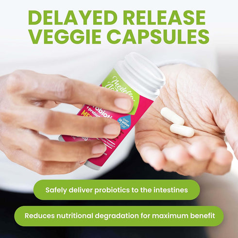 Mega-Strain 50B CFU Probiotics + Prebiotics, 30 Caps for Women & Men, No Refrigeration Required