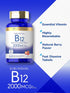 Carlyle Vitamin B-12, 2000mcg, 240 Fast Dissolve Tablets, Methylcobalamin, Natural Berry Flavor, Vegetarian, Non-GMO &