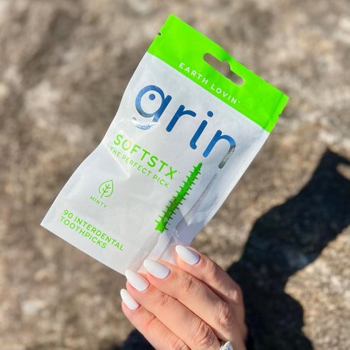 Grin Softstx Gentle Dental Picks, 90 Count, Soft Flexible Bristles, Minty Flavor, for Between Teeth