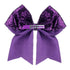 Large 7 Inch Glitter Bow Clip, Sequin Bling Party Hair Accessories for Women, Teens, Girls, Kids (Dark Purple)