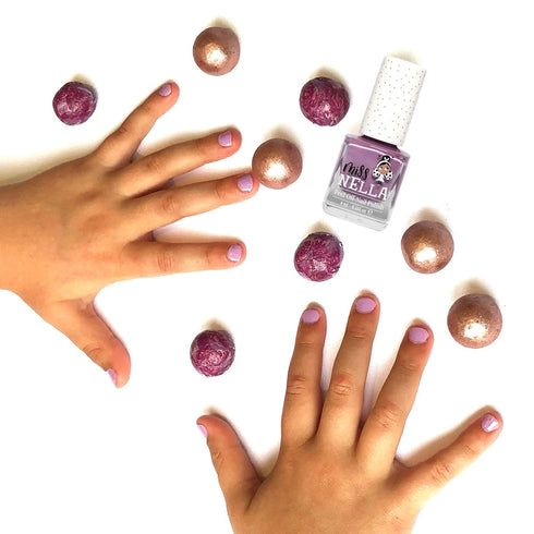 MISS NELLA BUBBLE GUM – Safe Lilac Nail Polish for Kids, Non-Toxic & Odor Free, Natural Water Based, Easy Peel Off