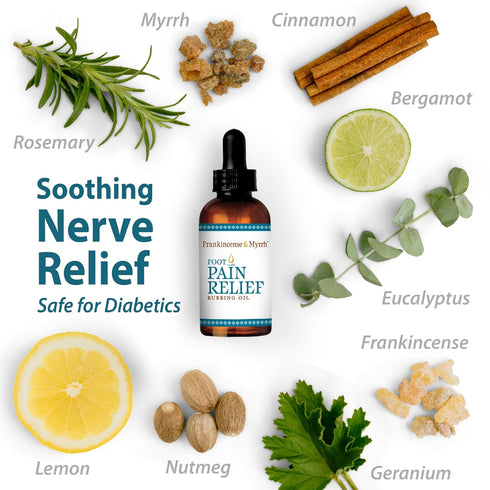 Frankincense and Myrrh Foot Pain Relief Rubbing Oil, Maximum Strength for Neuropathy Pain Relief, Diabetic Lotion