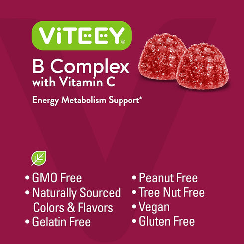 Vitamin B Complex Gummies for Adults - Supports Energy & Metabolism with Vitamin C, B6, B12, Niacinamide, Biotin