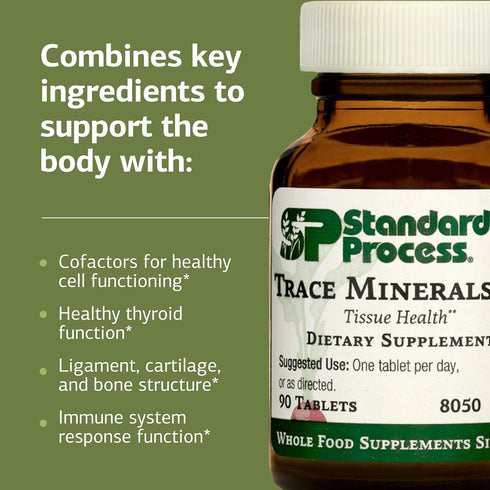 Minerals-B12 90 (90 Standard Process Trace - Thyroid & Cell Functioning Support with Iodine, Zinc & Copper - Cartilage