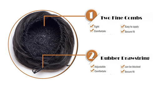 Onedor Synthetic Fiber Hair Extension Chignon Donut Bun Wig Hairpiece, 4# - Dark Brown