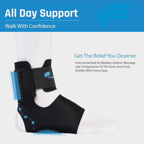 Ovation Medical Step Free Plantar Fasciitis Brace - Massage-Like Ankle Compression for Daytime Heel Pain and Plantar