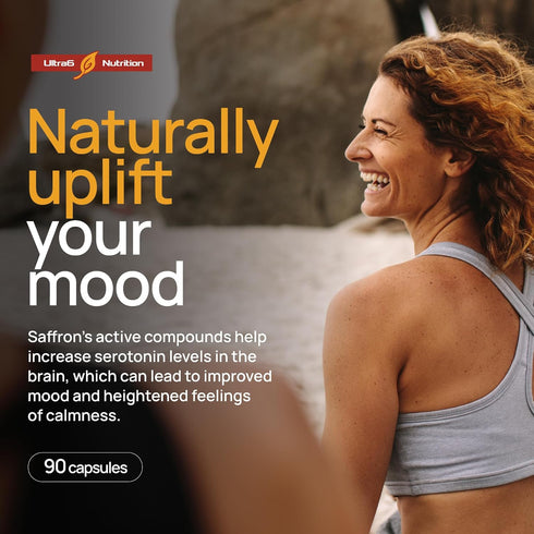 Happy Saffron Supplements - 100% Pure Saffron Extract Supplement - Mood Enhancer for Women & Men, Eye Health Support -