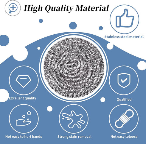 Stainless Steel Scrubber, Scrubbing Scouring Pad, Magic Eraser Sponges for Cleaning Pots, Pans, and Broiler Racks