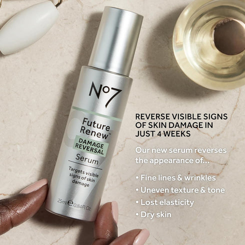 No7 Future Renew Damage Reversal Serum, Anti-Aging Face Serum with Hyaluronic Acid & Niacinamide, 0.33 Fl Oz