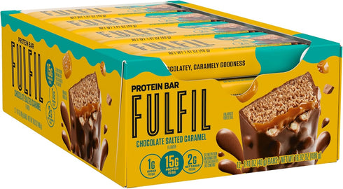 FULFIL Protein Snack Bars, NEW Recipe Chocolate Salted Caramel, 12 Count