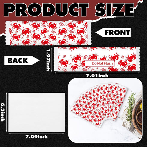Siifert 250 Summer Pcs Crab Wet Wipes Bulk Barbecue Hand Wipes Individually Disposable Cleaning Wrapped Hands Grill