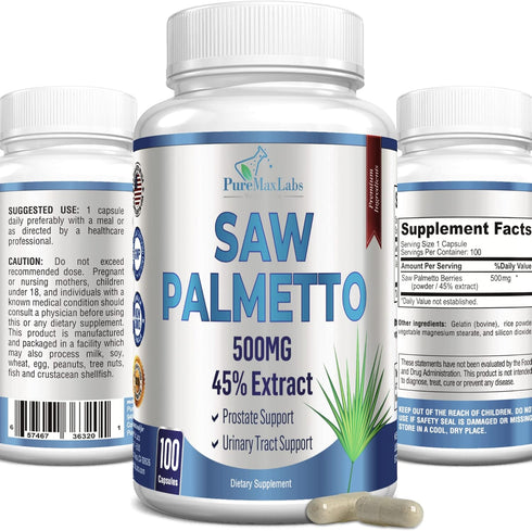 YUMMYVITE Extra Strength Saw Palmetto - 45% Extract Prostate Supplement, Decrease Frequent