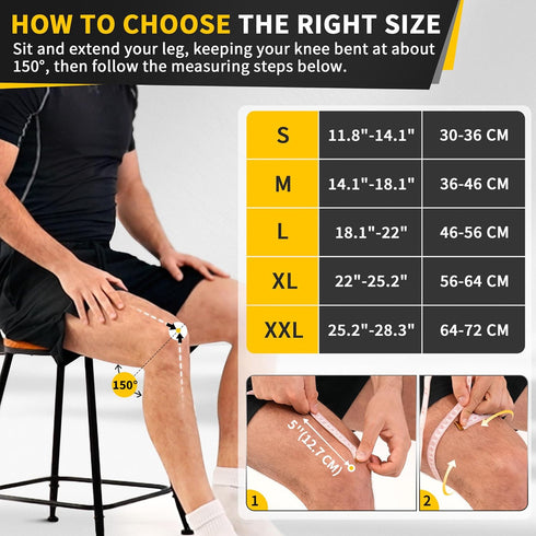 CAMBIVO Knee Brace, 2 Pack Compression Sleeve for Knee Pain Relief, with Side Stabilizers & Patella Pad (X-Large,
