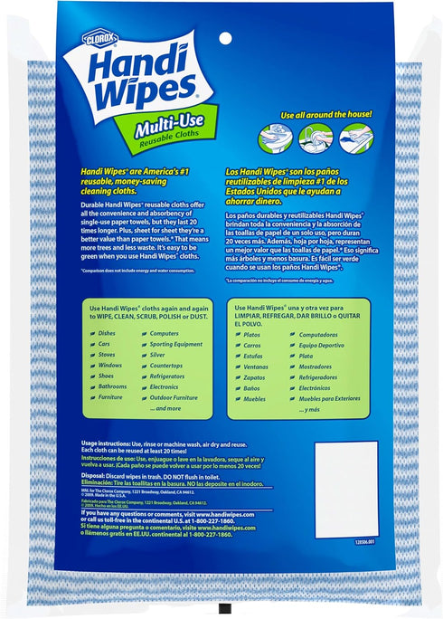 Handi Wipes Reusable Cloths, Extra Large 6 Cloths for Versatile Cleaning