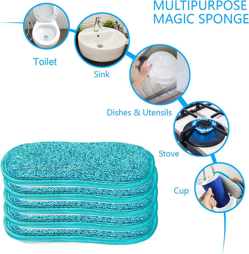 10 Pack Kitchen Dish Sponges Scrubber, Non-Scratch Multi-Purpose Dishcloths with Heavy Duty Scouring Power