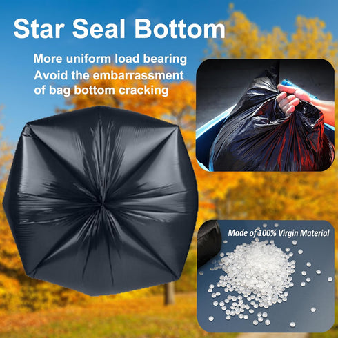 Joylake 40-45 60 Count 1.2 4 40-45 Gallon Heavy Duty Trash Bags Mil with Innovative Flap Ties | Compatible