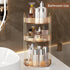 YCIA&DONE 360 Rotating Makeup Organizer - 3 Tiers High Capacity Cosmetic Skincare Perfume Storage for Vanity, Amber Gold