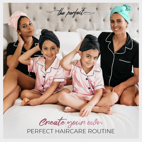 THE PERFECT HAIRCARE Curly Hair Girls Microfiber Plopping Towel Set - Super Absorbent Hair Drying Wrap