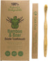 Gaia Guy Natural Bristle Bamboo Toothbrush with Boar Bristles - Biodegradable and Compostable, Zero Waste 12-Pack