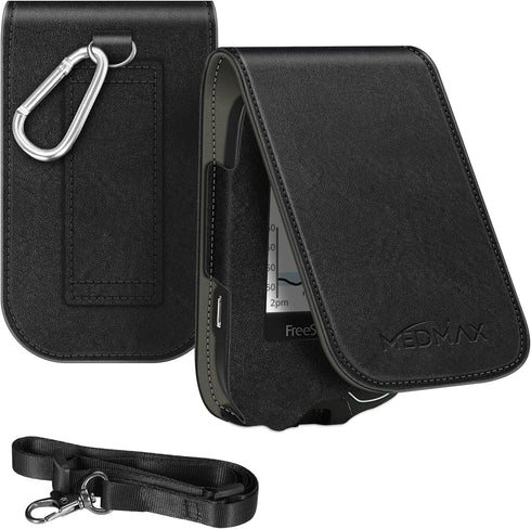PU Leather Protective Case for Freestyle Libre 3/Libre Reader, Lightweight Shockproof Diabetic Storage Neck Sling