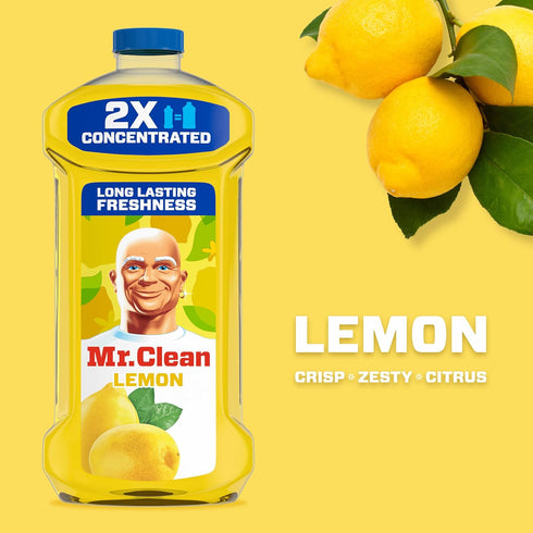 Mr. Clean 2X Concentrated Multi Surface Cleaner, Lemon Scent, All Purpose Cleaner, 41 fl oz