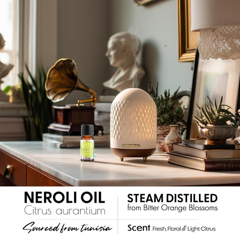 THE PREMIUM NATURE 100% 0.34 Oz Organic Neroli Essential Oil | Pure & Natural Citrus aurantium Flower Oil with Soft