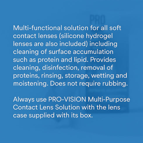 Pro-Vision-Multi Purpose Solution (270ml/9 Oz) Pro-Vision-Multi Purpose Contact Lens Solution, All-in-One Multi-Purpose