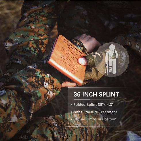 VPRIME SAFETYFY 36" 4.3" (4, First Aid Splint X Orange -Waterproof First Aid Medical Tactical Field Splint For Bone